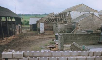 Looking at the building that will become the tea room